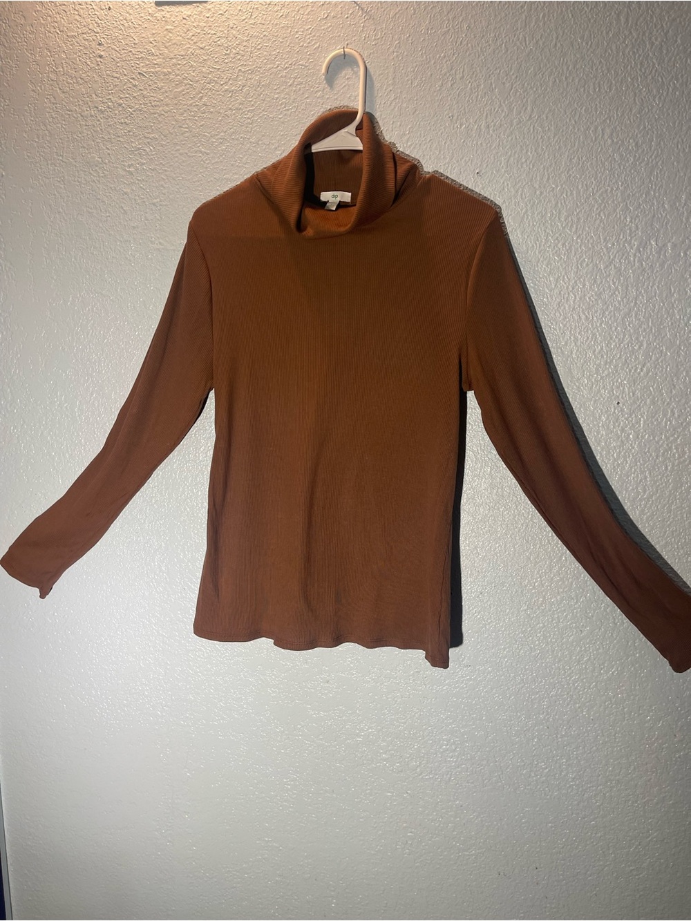 dip Rust Brown Turtleneck Long Sleeve Top
